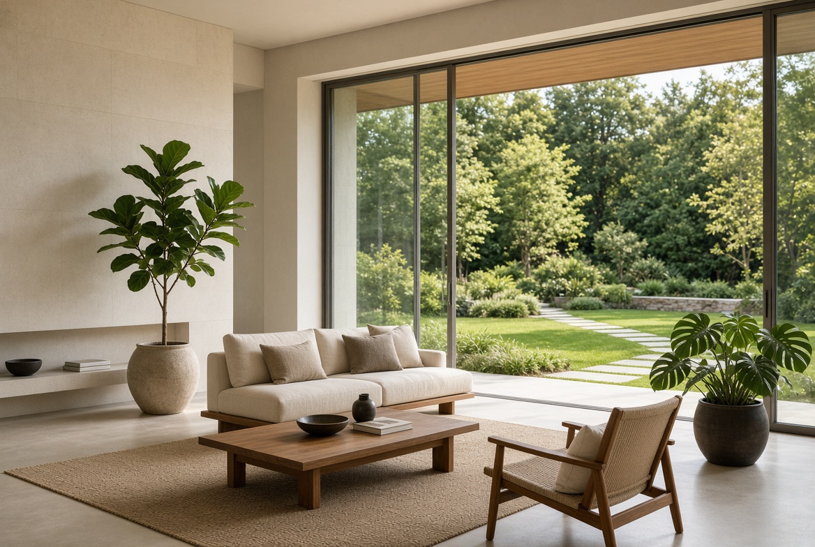 Plantas decorativas en un espacio moderno